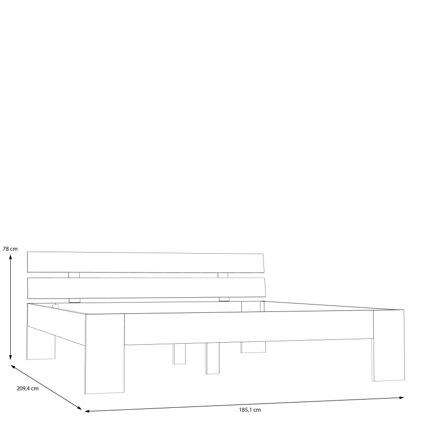 Letto matrimoniale PIROA 180x200 cm beige