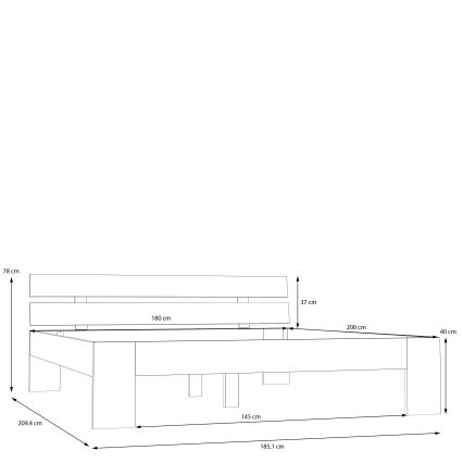 Letto matrimoniale PIROA 180x200 cm beige