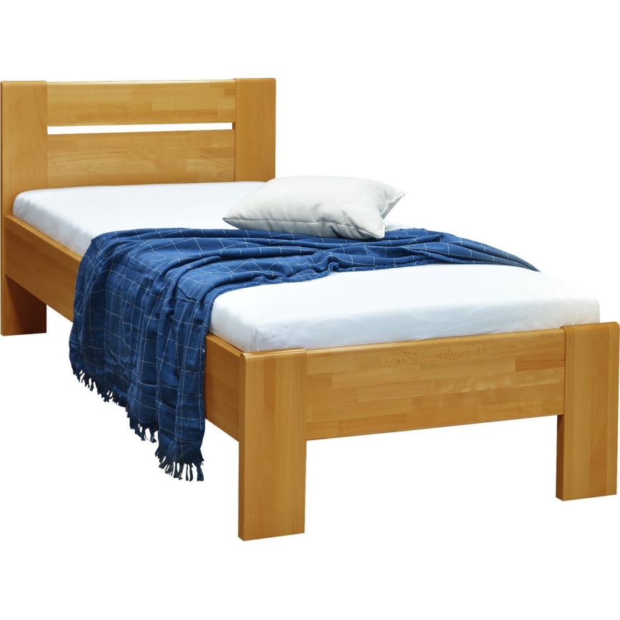 Letto singolo AMBER 90x200 cm in noce chiaro