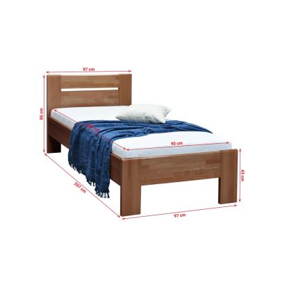 Letto singolo AMBER 90x200 cm prugna