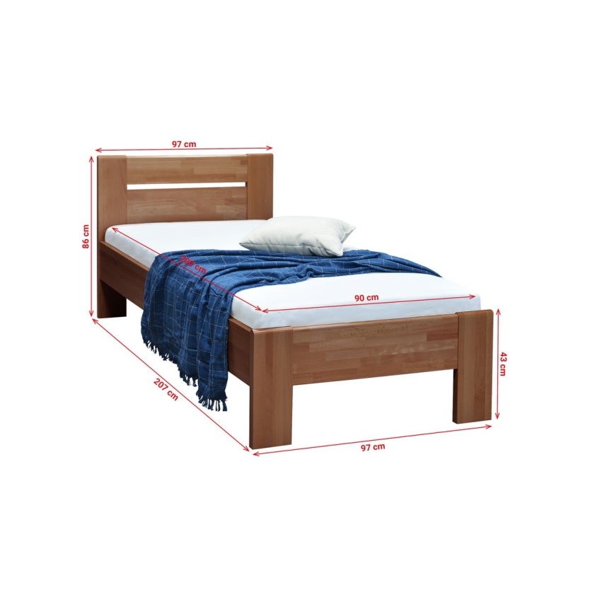 Letto singolo AMBER 90x200 cm prugna