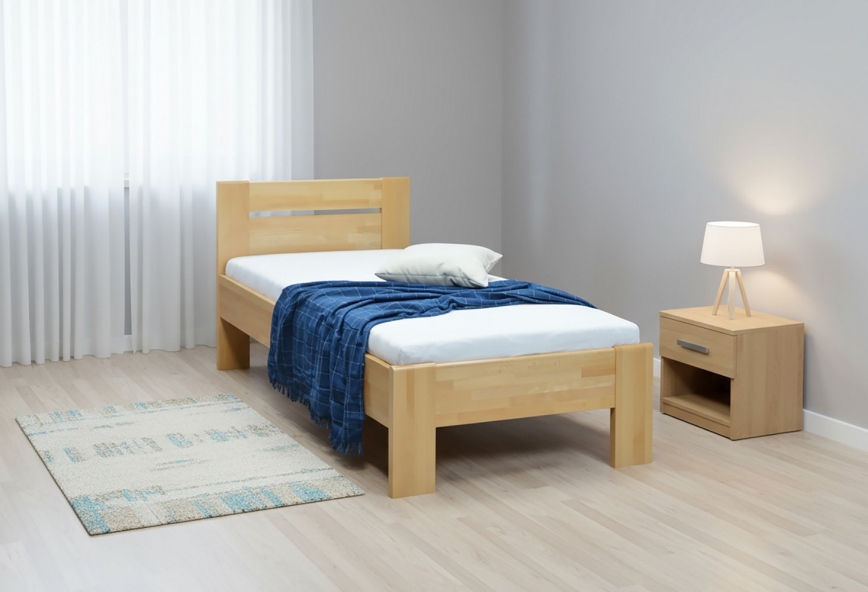 Letto singolo AMBER in legno massello di faggio 90x200 cm