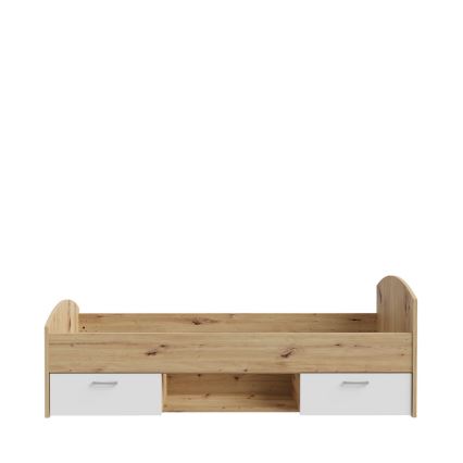 Letto singolo con contenitore URO 90x200 cm rovere artisan/bianco