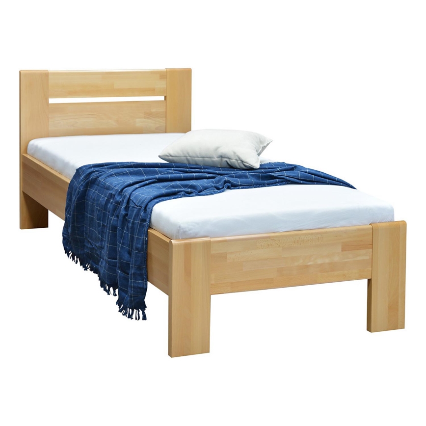 Letto singolo fatto di legno solido AMBER 90x200 cm faggio