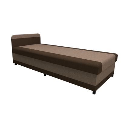Letto singolo imbottito con contenitore TALI 80x202 marrone/beige