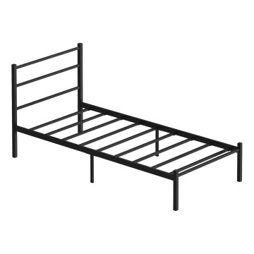 Letto singolo in metallo FERON 90x200 cm, nero, portata 120 kg