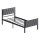 Letto singolo in metallo KAROM 90x200 cm, grigio, portata massima 120 kg