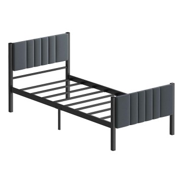 Letto singolo in metallo LUNOR 90x200 cm, antracite, portata massima 120 kg
