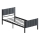 Letto singolo in metallo LUNOR 90x200 cm, antracite, portata massima 120 kg
