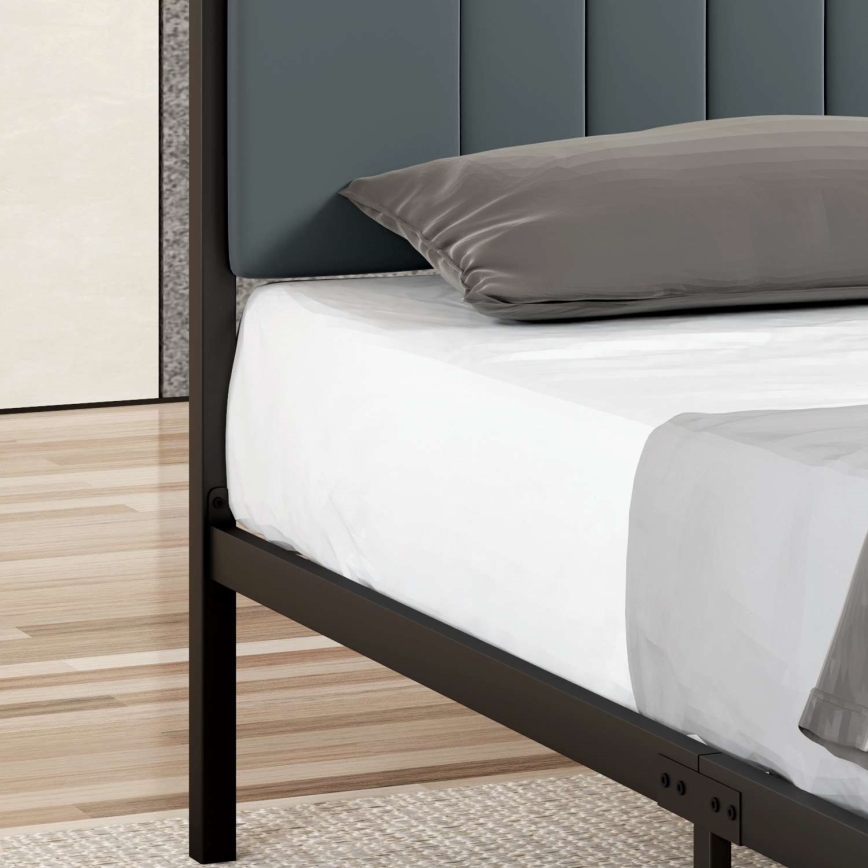 Letto singolo in metallo LUNOR 90x200 cm, antracite, portata massima 120 kg