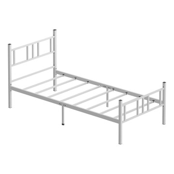 Letto singolo in metallo PIRON 90x200 cm, bianco, portata 120 kg