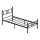 Letto singolo in metallo PIRON 90x200 cm, nero, portata 120 kg
