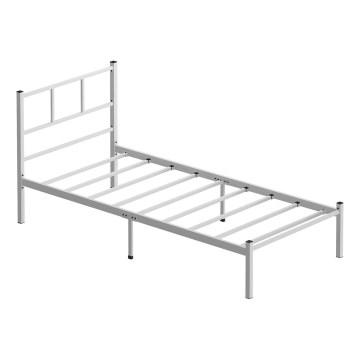 Letto singolo in metallo ROVAN 90x200 cm, bianco, portata massima 120 kg