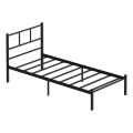 Letto singolo in metallo ROVAN 90x200 cm, colore nero, portata 120 kg