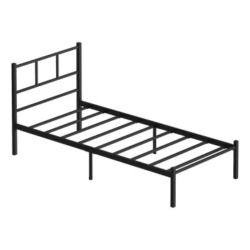 Letto singolo in metallo ROVAN 90x200 cm, colore nero, portata 120 kg
