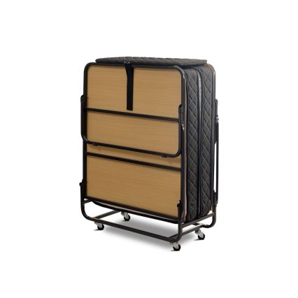 Letto singolo pieghevole in metallo con materasso HERON 90x204 cm bianco