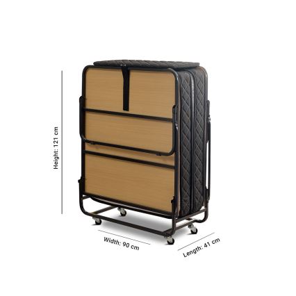 Letto singolo pieghevole in metallo con materasso HERON 90x204 cm bianco