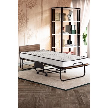 Letto singolo pieghevole in metallo HERON 80 x 190 cm, bianco, portata 120 kg
