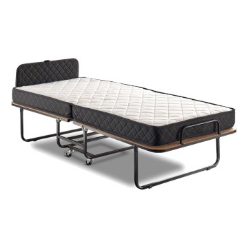 Letto singolo pieghevole in metallo HERON, 90x204 cm, bianco, portata 120 kg