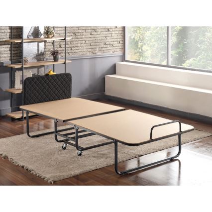 Letto singolo pieghevole in metallo HERON, 90x204 cm, bianco, portata 120 kg