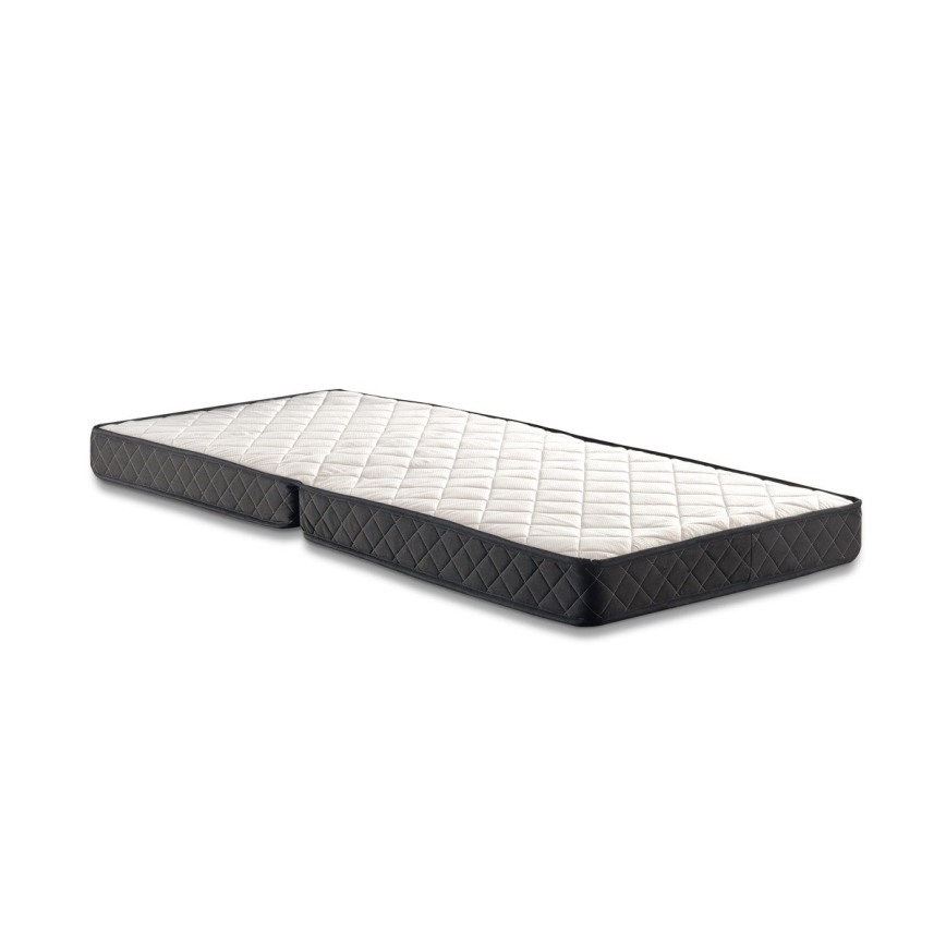 Letto singolo pieghevole in metallo HERON, 90x204 cm, bianco, portata 120 kg
