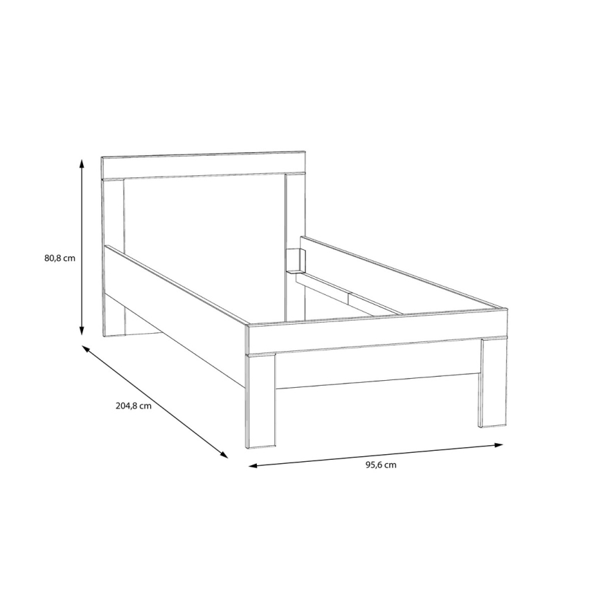 Letto singolo SNOWIE 90x200 cm bianco