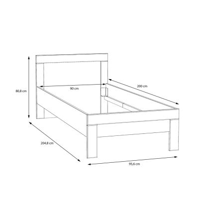 Letto singolo SNOWIE 90x200 cm bianco