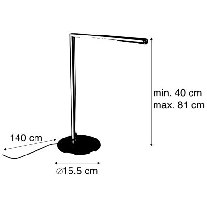 Leuchten Direkt 11011-55 - Lampada da tavolo LED dimmerabile DAWDA LED/4,8W/230V