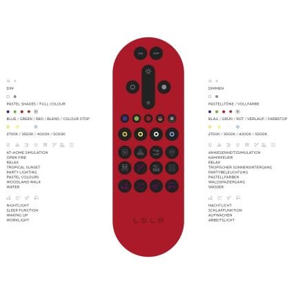 Leuchten Direkt 11212-16 - LED RGBW Lampada da terra con dimmer NAOMI LED/10W/230V 2700-5000K Wi-Fi TUYA + telecomando