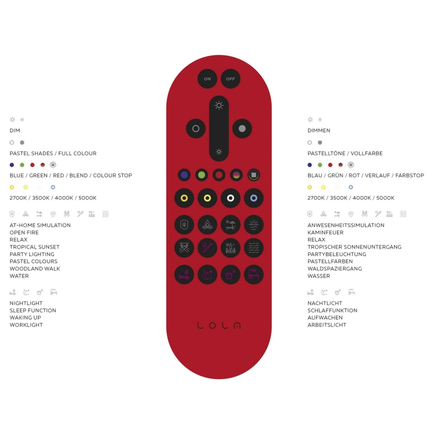 Leuchten Direkt 11212-16 - LED RGBW Lampada da terra con dimmer NAOMI LED/10W/230V 2700-5000K Wi-Fi TUYA + telecomando