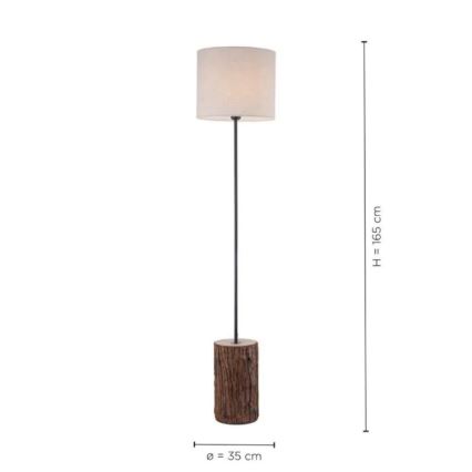 Leuchten Direkt 11234-79 - Lampada da terra BARK 1xE27/40W/230V legno