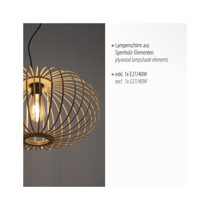 Leuchten Direkt 11409-79 - Lampadario a sospensione con filo RACOON 1xE27/40W/230V bambù