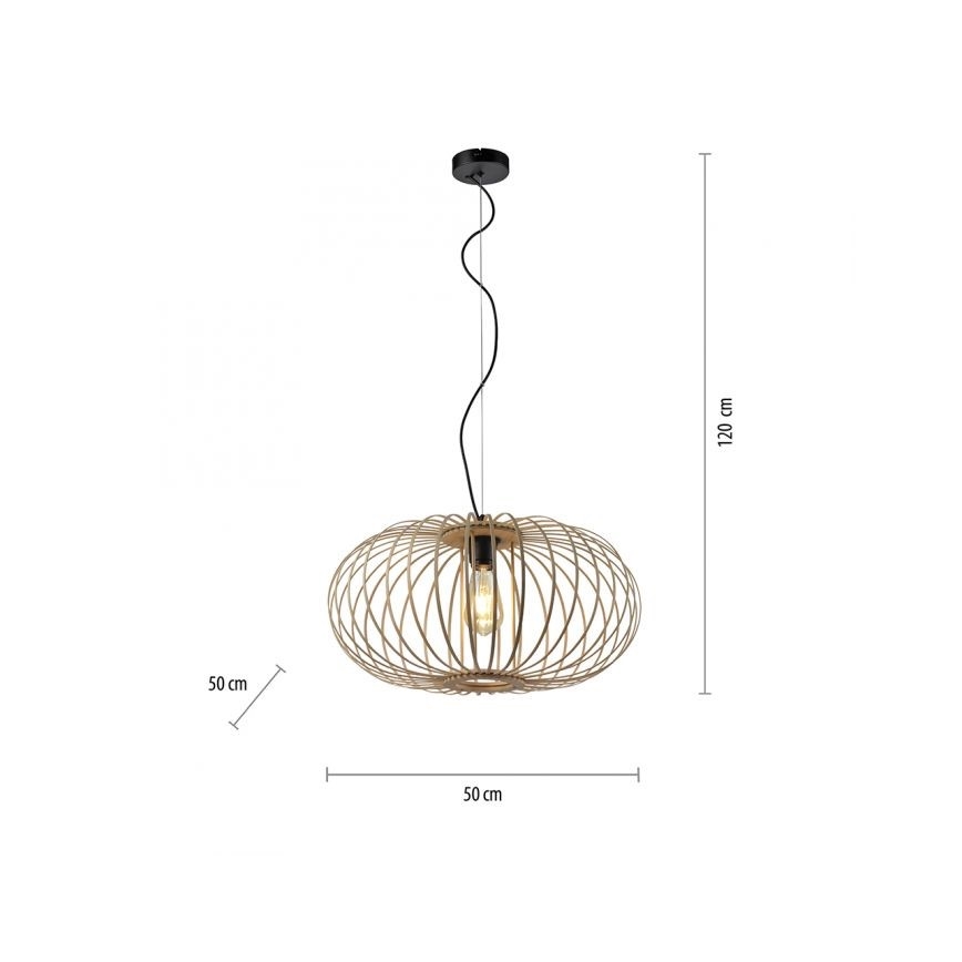 Leuchten Direkt 11409-79 - Lampadario a sospensione con filo RACOON 1xE27/40W/230V bambù