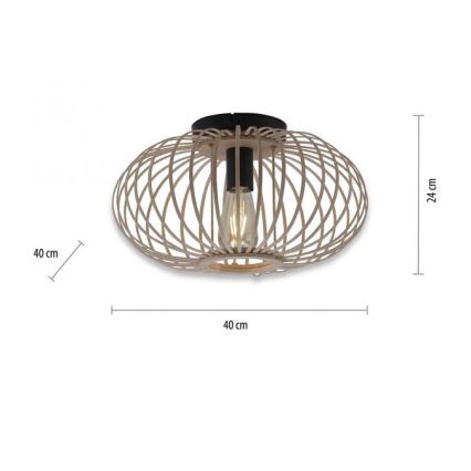 Leuchten Direkt 11410-79 - Lampadario a plafone RACOON 1xE27/40W/230V diametro 40 cm bambù