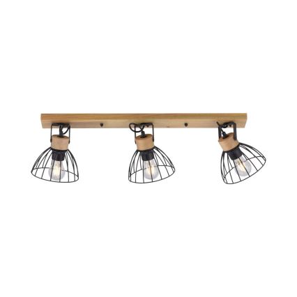 Leuchten Direkt 11418-18 - Faretto LAMI 3xE27/25W/230V acacia/metallo