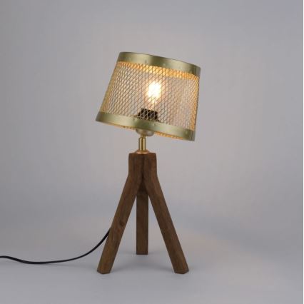 Leuchten Direkt 11423-60 - Lampada da tavolo FREDERIK 1xE27/60W/230V mango