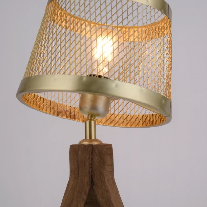 Leuchten Direkt 11423-60 - Lampada da tavolo FREDERIK 1xE27/60W/230V mango