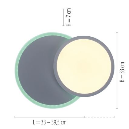 Leuchten Direkt 11662-16 - Plafoniera LED RGB dimmerabile ARENDA LED/21W/230V + telecomando