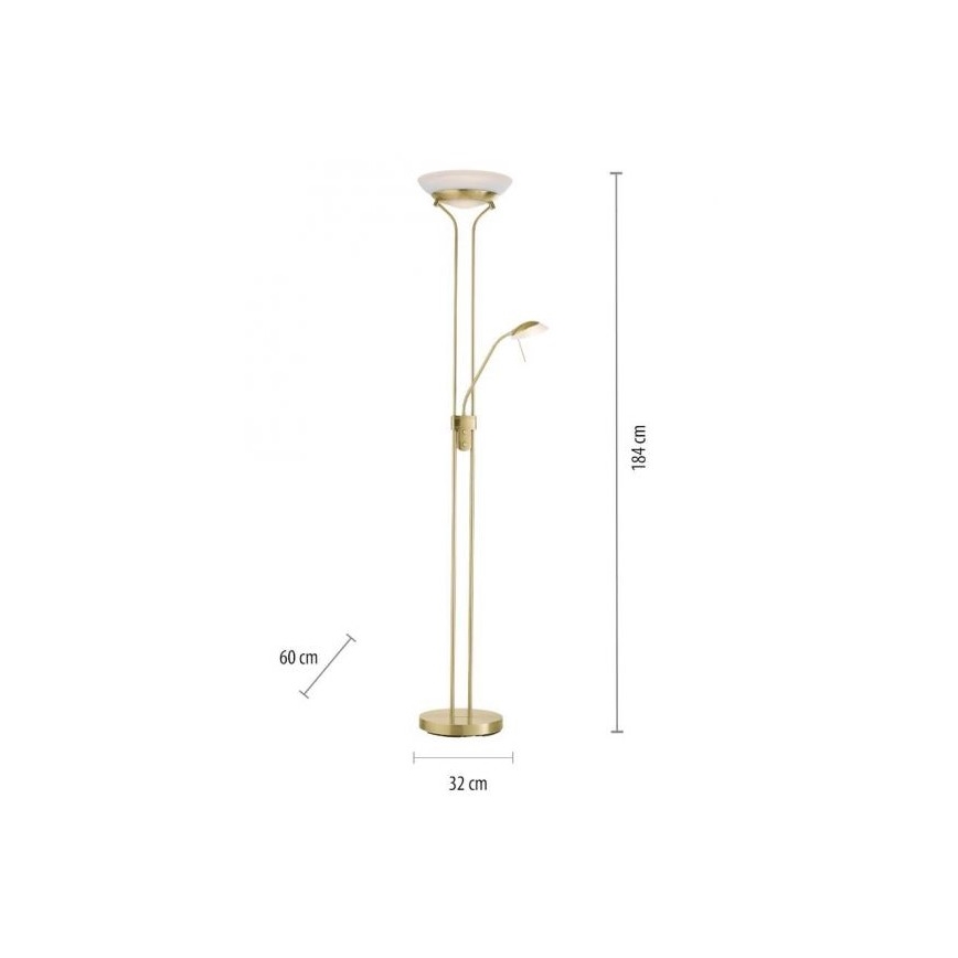Leuchten Direkt 11730-60 - Lampada LED da terra dimmerabile ZAHARA LED/16W/230V + LED/5W