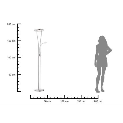 Leuchten Direkt 11778-55 - Lampada da terra LED dimmerabile HELIA LED/16,8W/230V + 2xLED/3,8W