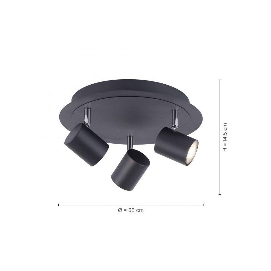 Leuchten Direkt 11943-13 - Faretto LED TARIK 3xGU10/5W/230V antracite