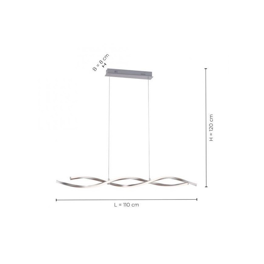 Leuchten Direkt 11994-55 - Lampadario LED RGB Dimmerabile su corda SWING 2xLED/8,5W/230V 2700-5000K + telecomando