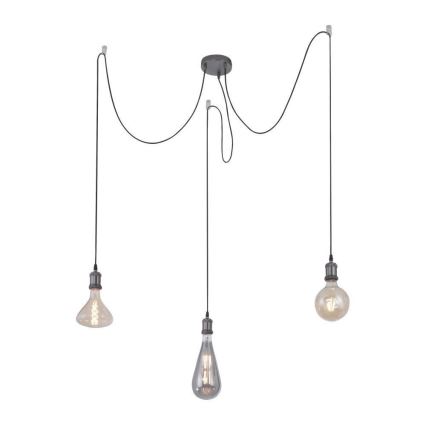 Leuchten Direkt 13571-18 -  Lampadario su filo DIY 3xE27/60W/230V nero