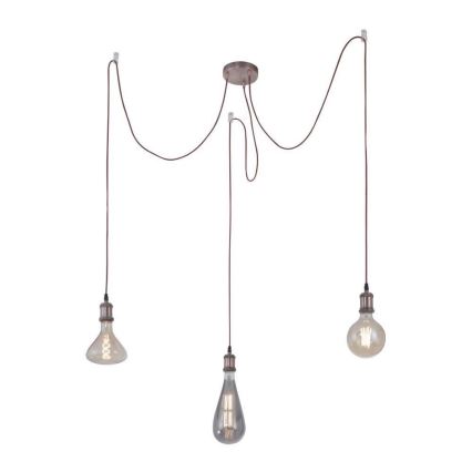Leuchten Direkt 13571-20 - Lampadario a sospensione con filo DIY 3xE27/60W/230V ragno rame
