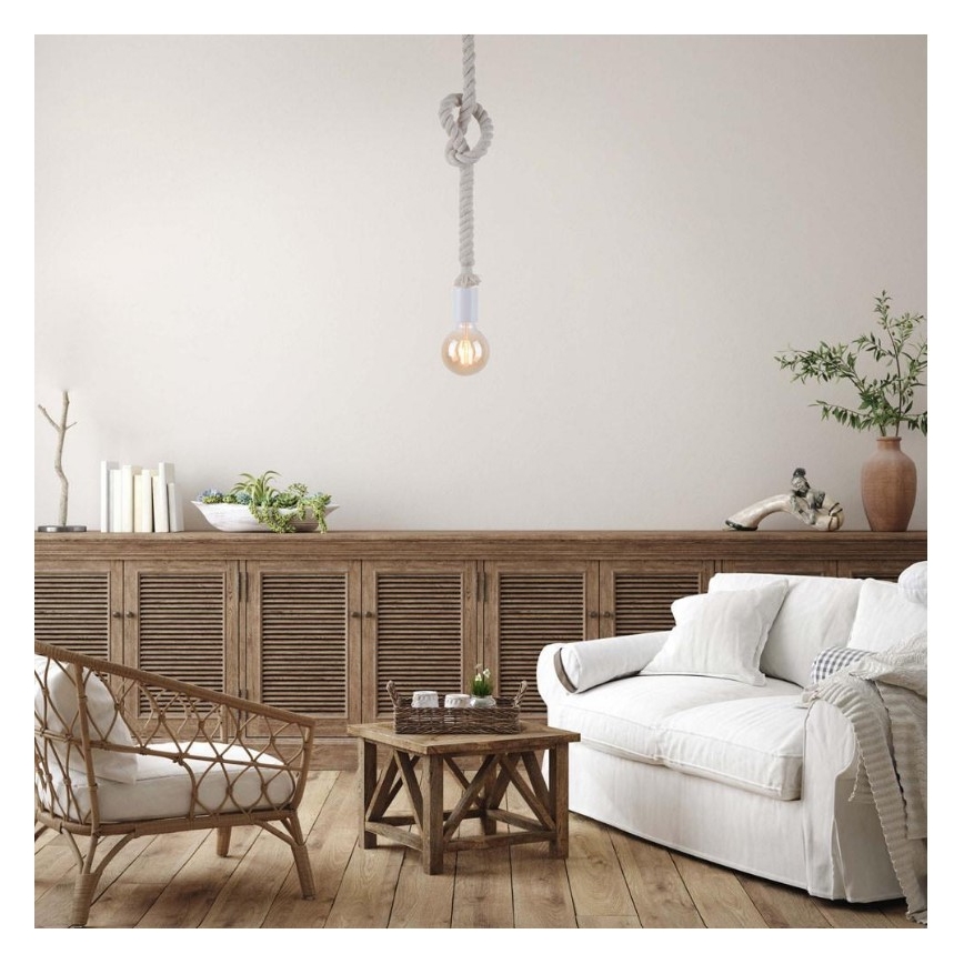 Leuchten Direkt 13572-16 - Lampadario su filo DIY 1xE27/10W/230V bianco