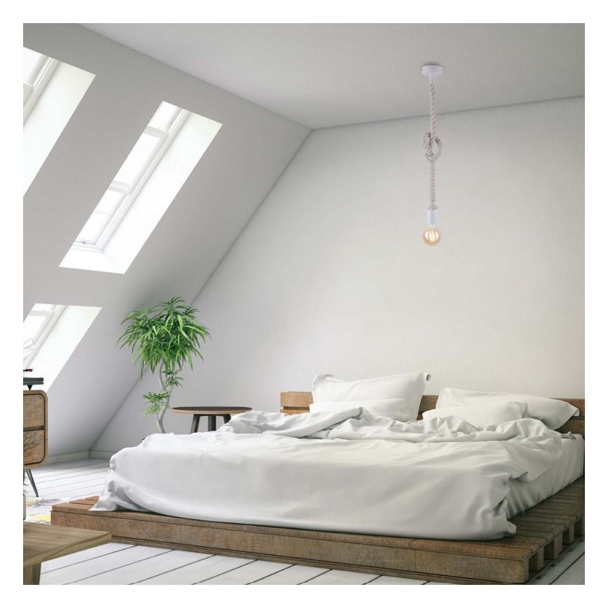 Leuchten Direkt 13572-16 - Lampadario su filo DIY 1xE27/10W/230V bianco