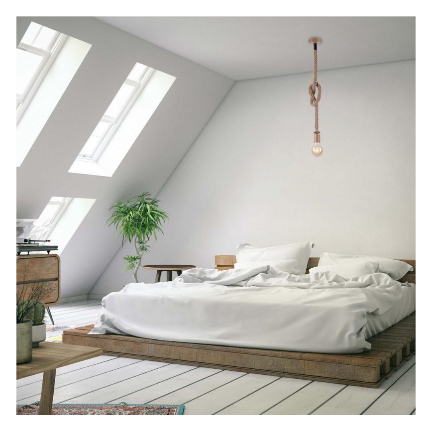 Leuchten Direkt 13572-79 - Lampadario su filo  DIY 1xE27/10W/230V marrone