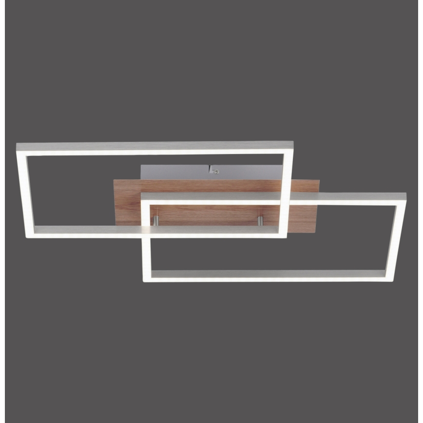 Leuchten Direkt 14018-78 - Plafoniera LED dimmerabile IVEN 2xLED/15W/230V quercia + telecomando