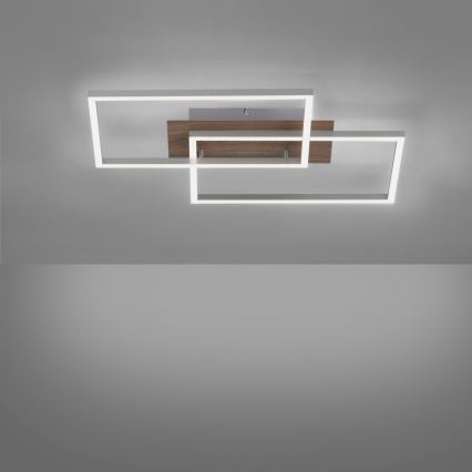 Leuchten Direkt 14018-78 - Plafoniera LED dimmerabile IVEN 2xLED/15W/230V quercia + telecomando