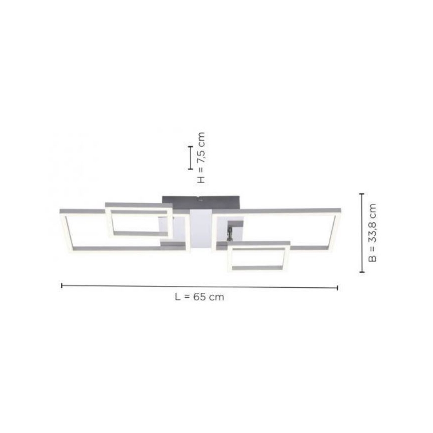 Leuchten Direkt 14030-55 - Lampadario LED da superficie IVEN 2xLED/12W/230V + 2xLED/5,5W